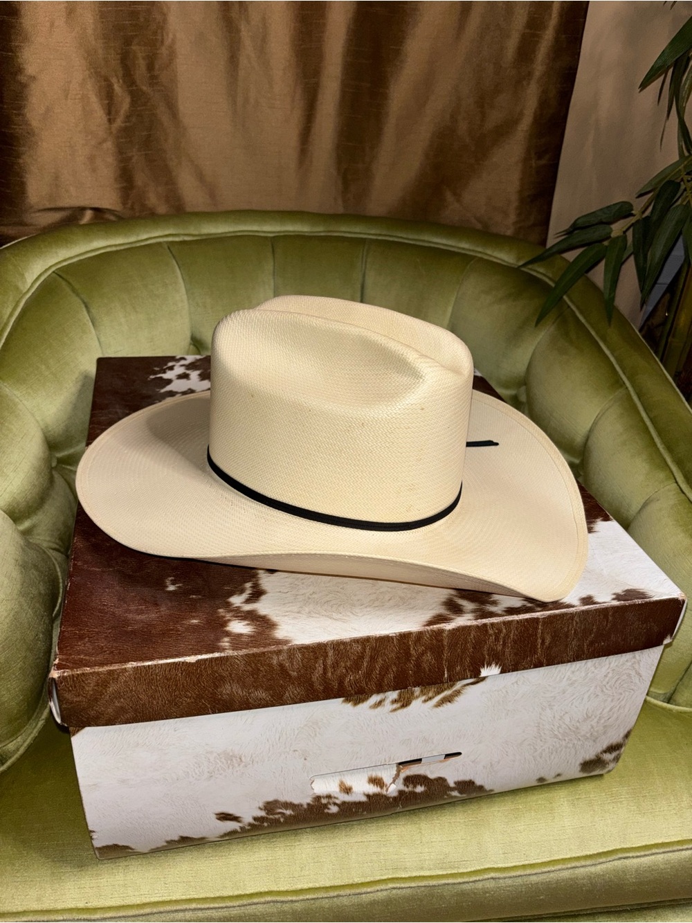 Vintage Resistol Cowboy Straw Hat Genuine 7 1/4 Oval Texas
